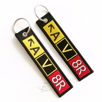Embroidered Double Sided Keying Fabric Keychain Custom
