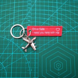 Drive Safe Keychain I need you here with me Red double sided 7.7*2cm 3D Metal car airplane Key chains women men gift Pendant