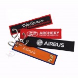 Wholesale Cheap Custom Fabric Key Tag Embroidery personalized keychains tag