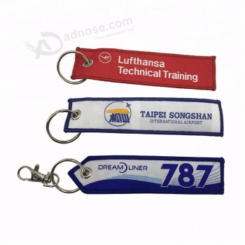Cool Custom Fabric Woven Carabiner personalized keychains tag Custom Logo