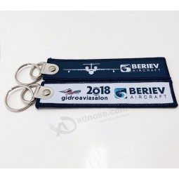 Wholesale cheap custom jet fabric name key tag/ personalized keychains/ keyring for air flight safety