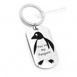 Personalised You're My Penguin Hand Stamped Keychain Gift