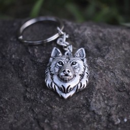 Wolf Key Chain Pagan Keyring Personalised Animal Pendant Keychain