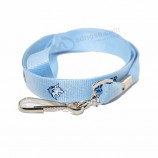 Printed Polyester Wine Holder Oval Clip Leather Lanyard