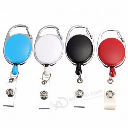 Retractable Pull Keychain Lanyard ID Badge Holder Name Tag Card Recoil Reel Belt Clip Stretchable Key Ring