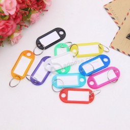 Custom Luggage ID Tags Labels Plastic Keychain Key Fobs KeyRings With Name Cards