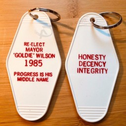 Back to the future inspired key tag re-elect hotel key tag