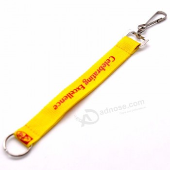 customized key chain lanyards with bright yellow any logo