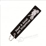 custom arrow embroidered personalized keychains logo tag