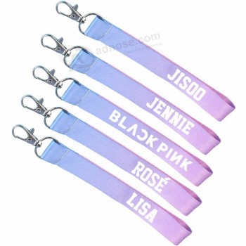 Kpop Blackpink LISA ROSE Pin Album Discoloration Name Key Chain Gradient Key Ring Pendant Keyring Laser personalized keychains
