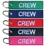 Fabric Embroidery Crew  Key chain Flight Crew motorcycle Embroidery personalized keychains