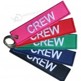 Custom Fabric Embroidery Crew  Keychain Flight Crew motorcycle Embroidery personalized keychains