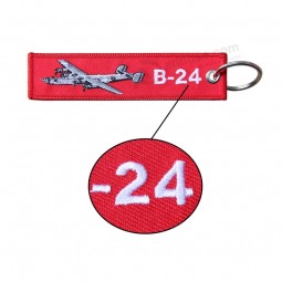 Custom Size Keychain B-24 Embroidery Aircraft Custom Embroidery personalized keychains