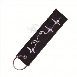 embroidery promotion personalized keychains ecg logo