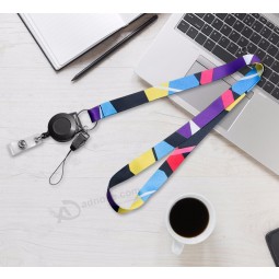 No MOQ High quality printing Custom lanyard for Retractable ID Badge Reels neck strap lanyard for phones Gym Hang Rope Lariat