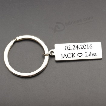 Deep Engraved Couples Name Special date Personalized Keytag