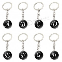 Alphabet Key Chain Ring 26 English Initial Letters name Keychains Car