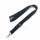 Stock Black Blank Retractable Safety Flat Polyester Lanyard