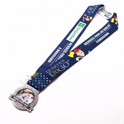 custom made sports medal ribbon with logo design you own