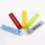 Cheap Custom Made Flight Logo Name Embroidered Fabric Key Tag In cool keychains tag