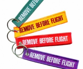 Promotional Customized Woven Fabric cool keychains tag
