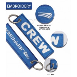 Custom Double Side Embroidery Fabric Keychain for Promotion cool keychains tag