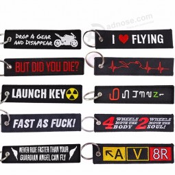 New Fashion Nuclear Launch cool keychains tag for Motorcycles and Cars Gifts Tag Embroidery Key Fobs Holder OEM Keychain Keyring Bijoux