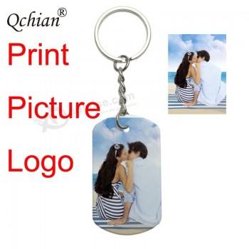 Stainless Steel Engraved photograph Keychain Charm Keyring for Motorcycle
