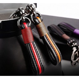 Custom Black Embroidery Keyring Key Tag Holder Bijoux for Motorcycles Cars