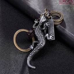 Lizard Gecko Animal Pendant Keychain Leather Key Chains