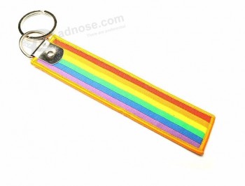 Wholesale Customized Lanyard Woven personalised keyrings for Garment