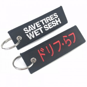 cheap promotion gift custom embroidered keychain