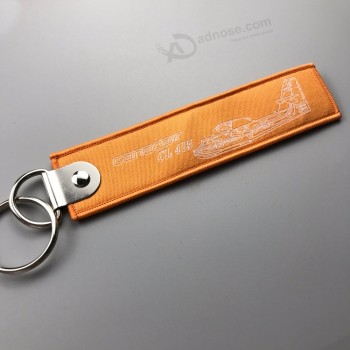 Personalized logo woven jet key chain with your logo on it