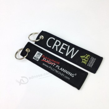 reasonable price  woven embroidered  key chain with  key ring