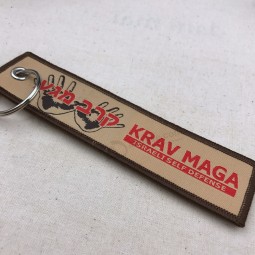custom woven printed key chain with embroidered logo