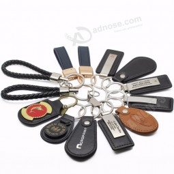 Wholesale Bulk Handmade Custom PU Leather Car Brand Logo Keychain, Name Card Key Ring, Car Logo Key Chain