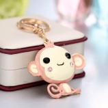 TOGORY Cute Monkey Crystal Rhinestone Metal Bag Pendant Key chains Holder women Keyrings Keychains For Car KY019