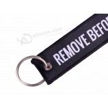 Cheap Custom Woven personalised keyrings for Clothing