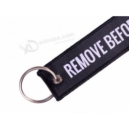 Cheap Custom Woven personalised keyrings for Clothing