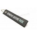 Fabric Woven Jacquard personalised keyrings for Zipper Pull with Eyelet Overlock