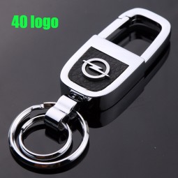 Leather Keyring Metal Keychain Key Ring Chain for car logo