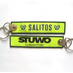 Promotional Customized Brand Logo Fabric Embroidered Key Chain