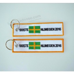 Custom Woven Embroidered Fabric Key Tag Label