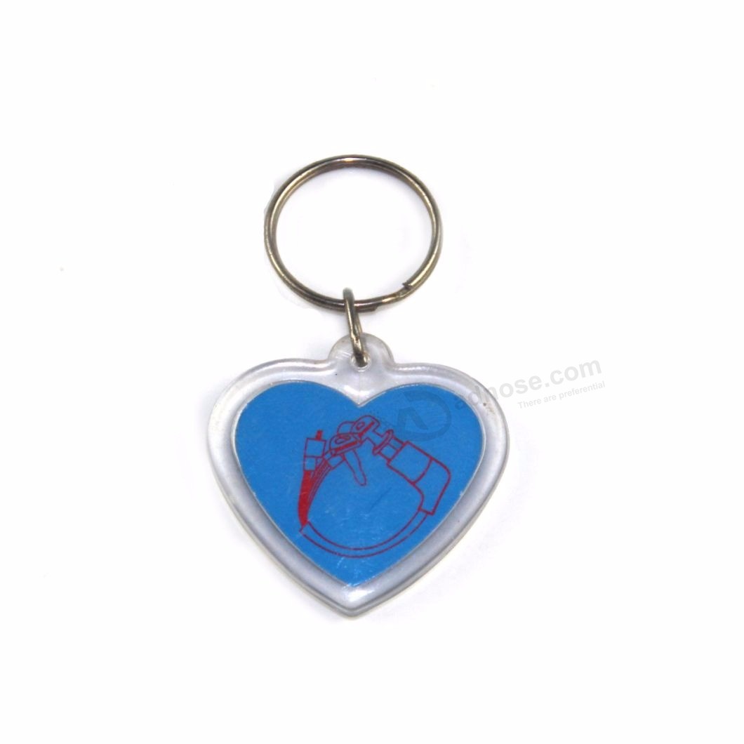 Marketing Gift Items Promotional Heart Shaped Acrylic Keychain