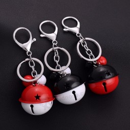 Fashion Quality Stitching Color Metal Bell Key Ring Men and Women Bag Pendant Anti-theft Bell Ornaments Accessories Car Keychain