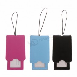 Creative PU Leather Luggage Tags Labels Strap Name Address ID Suitcase Bag Baggage Travel