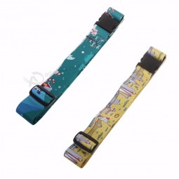Luggage Straps Travel Plastic Buckle Suitcase Belts Polyester Fashion Printed Pattern Packing Belt