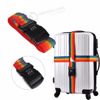 osmond行李箱带交叉带打包带可调节旅行箱尼龙3位密码锁扣带子行李带