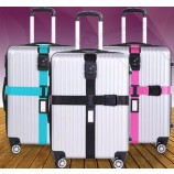 Luggage Strap Cross Belt Packing Adjustable Travel Suitcase Nylon 3 Digits Password Lock Cross Buckle Strap Baggage Belts