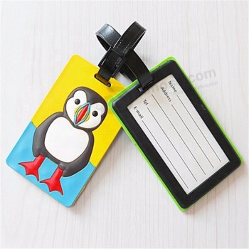 3d funny soft pvc rubber travel baggage tag luggage tag
